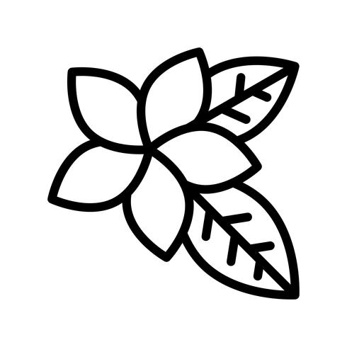 Vector de Plumeria, icono de estilo de línea relacionada tropical