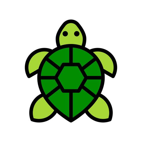 Vector de tortuga, icono de estilo relleno relacionado tropical