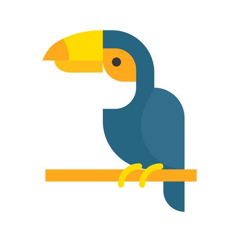 Vector de hornbill, icono de estilo plano relacionado tropical