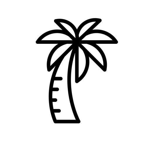 Palm tree vector, tropical related line style icon vector