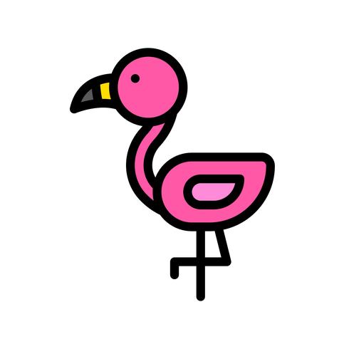 Flamingo vector, icono de estilo relleno relacionado tropical vector