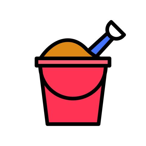 Sand bucket vector, tropical related filled style icon vector