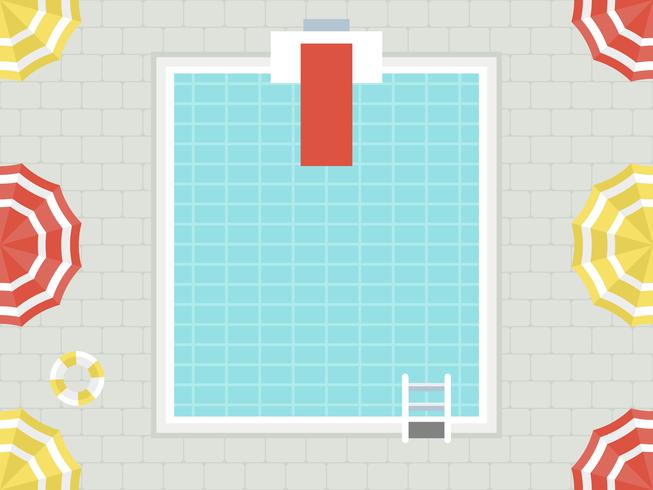 Vacaciones de verano, vista superior piscina vector