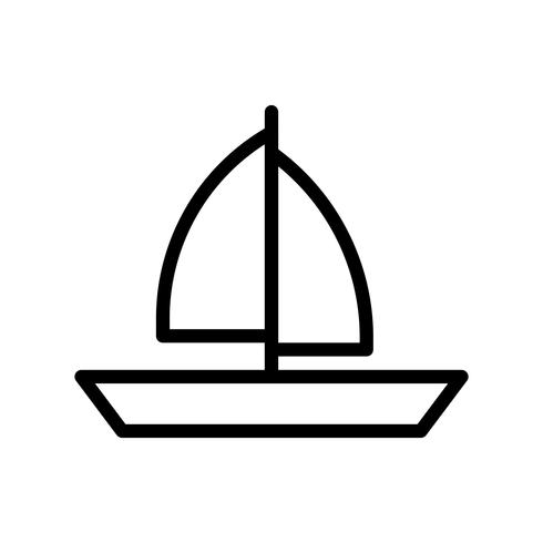 Sail boat vector, tropical related line style icon vector