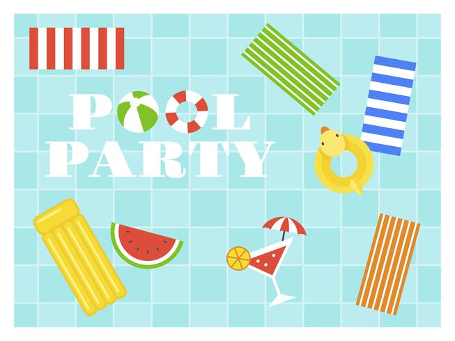 Pool party, Top view Swimming pool vector