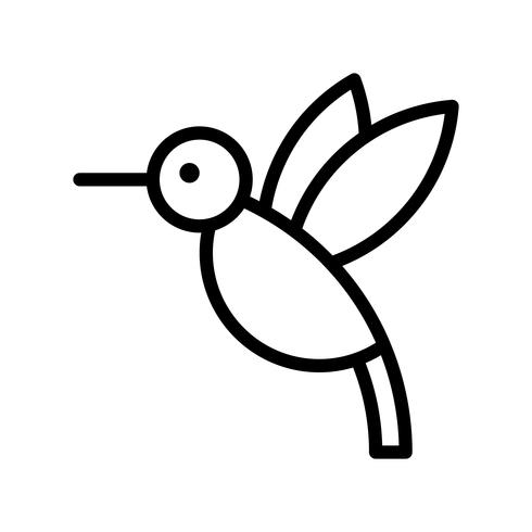 Hummingbird vector, tropical related line style icon vector