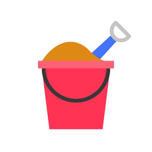 Sand bucket vector, tropical related flat style icon vector