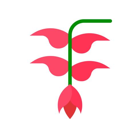 Heliconia flower vector, tropical related flat style icon vector