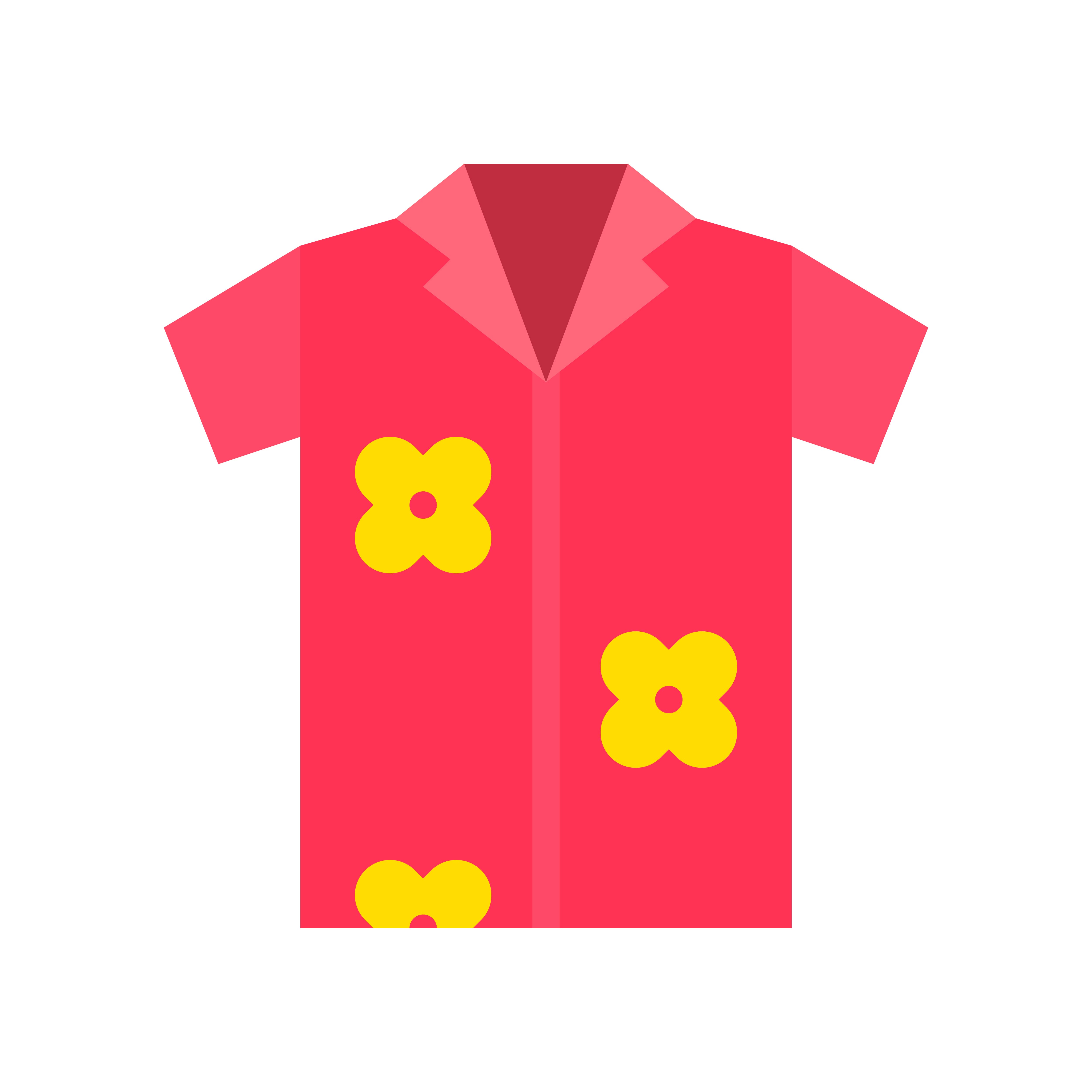 Summer shirt vector, tropical related flat style icon ...