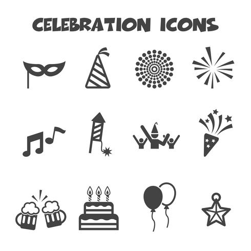 celebration icons symbol vector