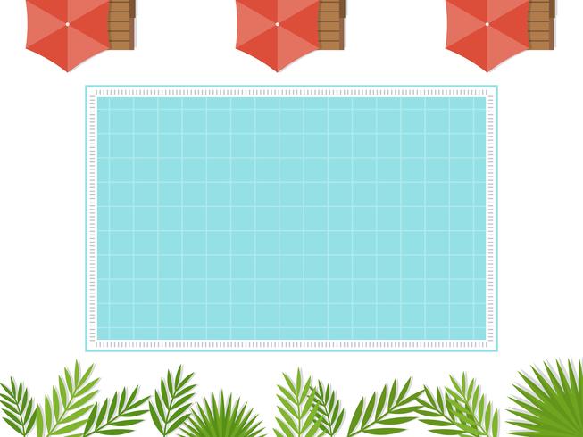 Summer Holiday, Top view Swimming pool vector