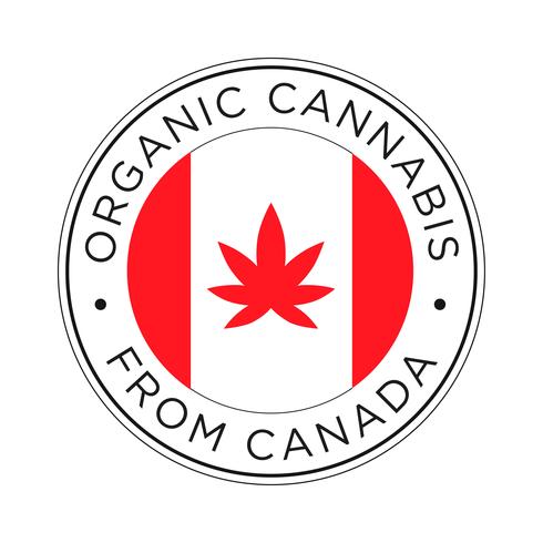 Icono de cannabis orgánico de Canadá. vector