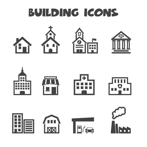 building icons symbol vector