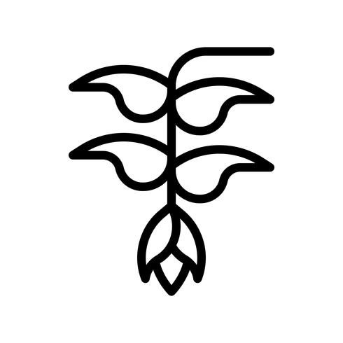 Heliconia flower vector, tropical related line style icon vector