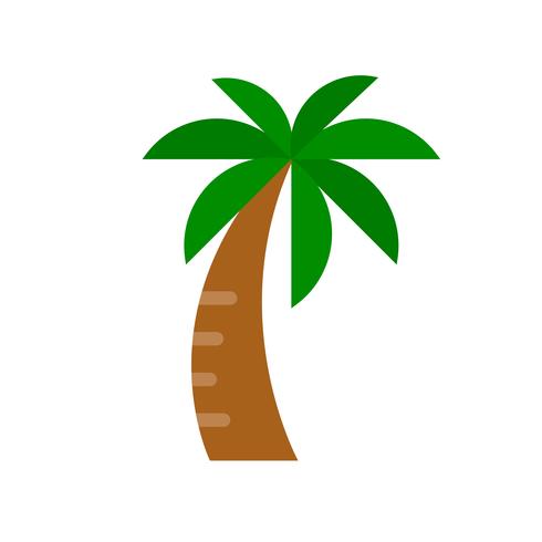 Vector de palmera, icono de estilo plano relacionado tropical