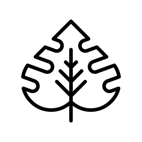 Tropical leaf vector, tropical related line style icon vector