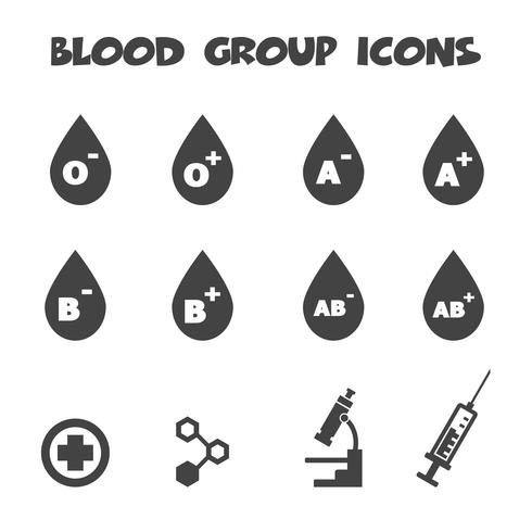 iconos de grupos sanguíneos vector