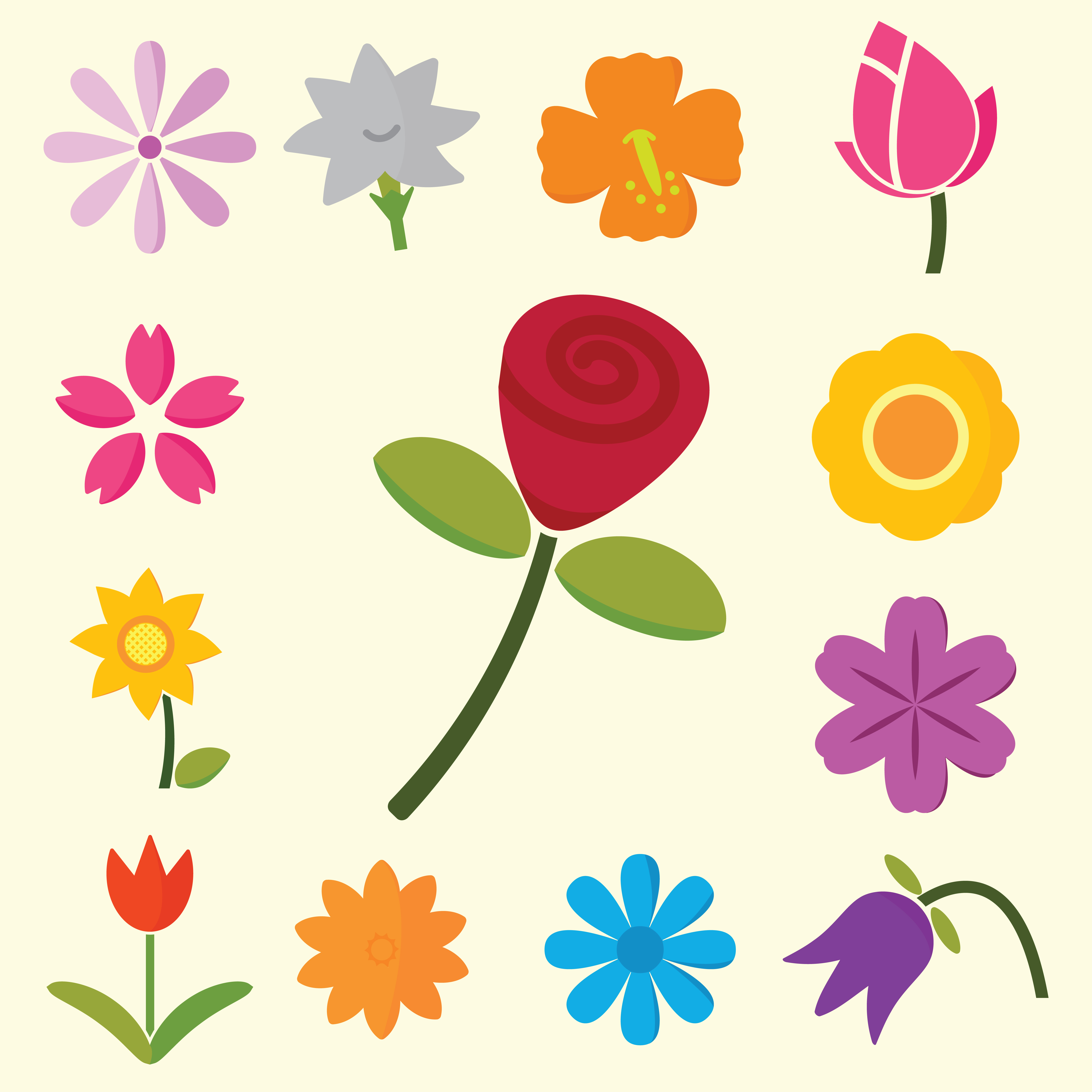 colorful flowers symbol 630034 Vector Art at Vecteezy