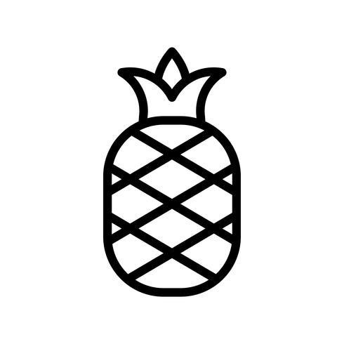 Pineapple vector, tropical related line style icon vector