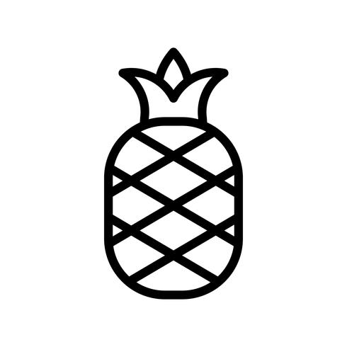 Vector de piña, icono de estilo de línea relacionada tropical