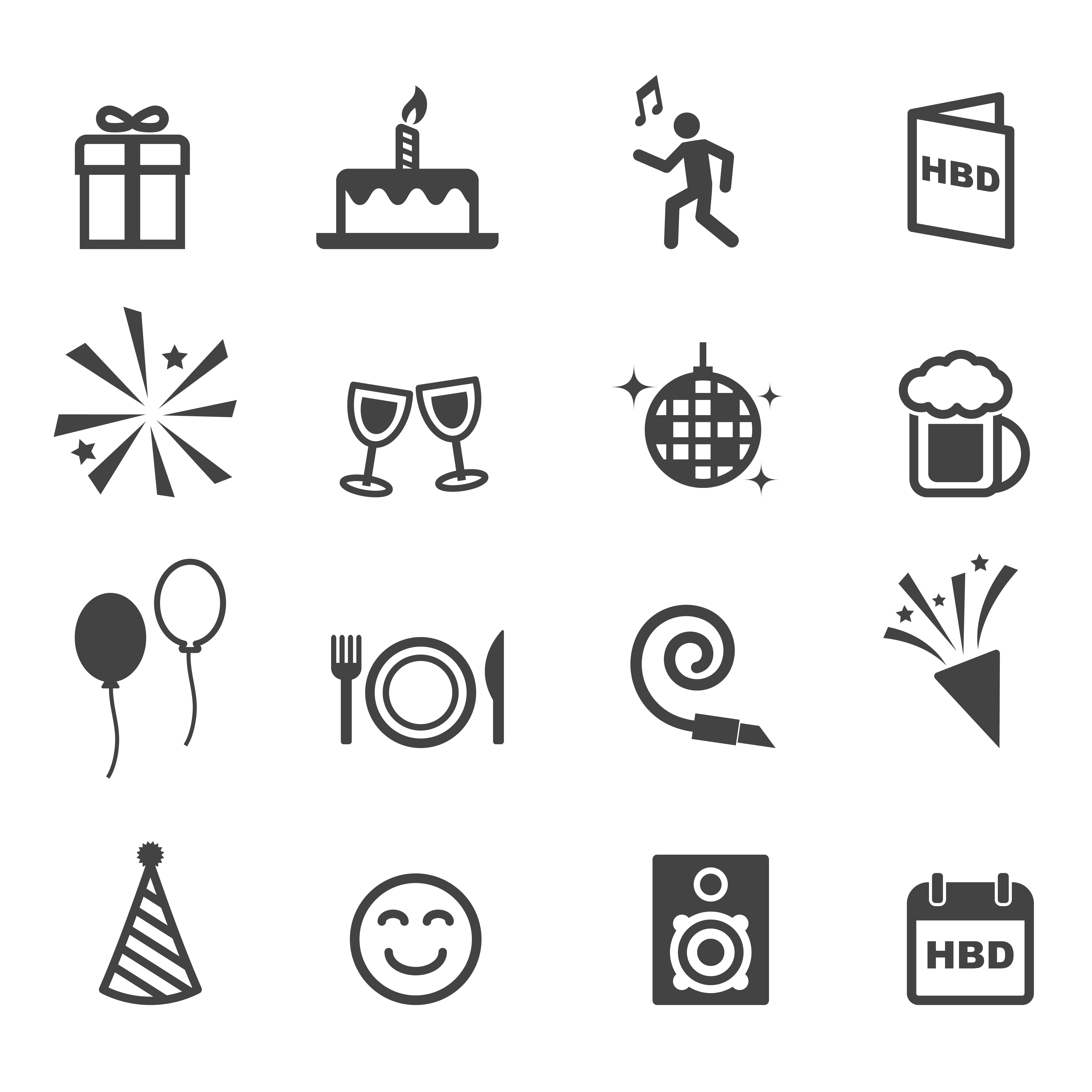 Geburtstagsfeier Symbole - Download Kostenlos Vector, Clipart Graphics, Vektorgrafiken und 