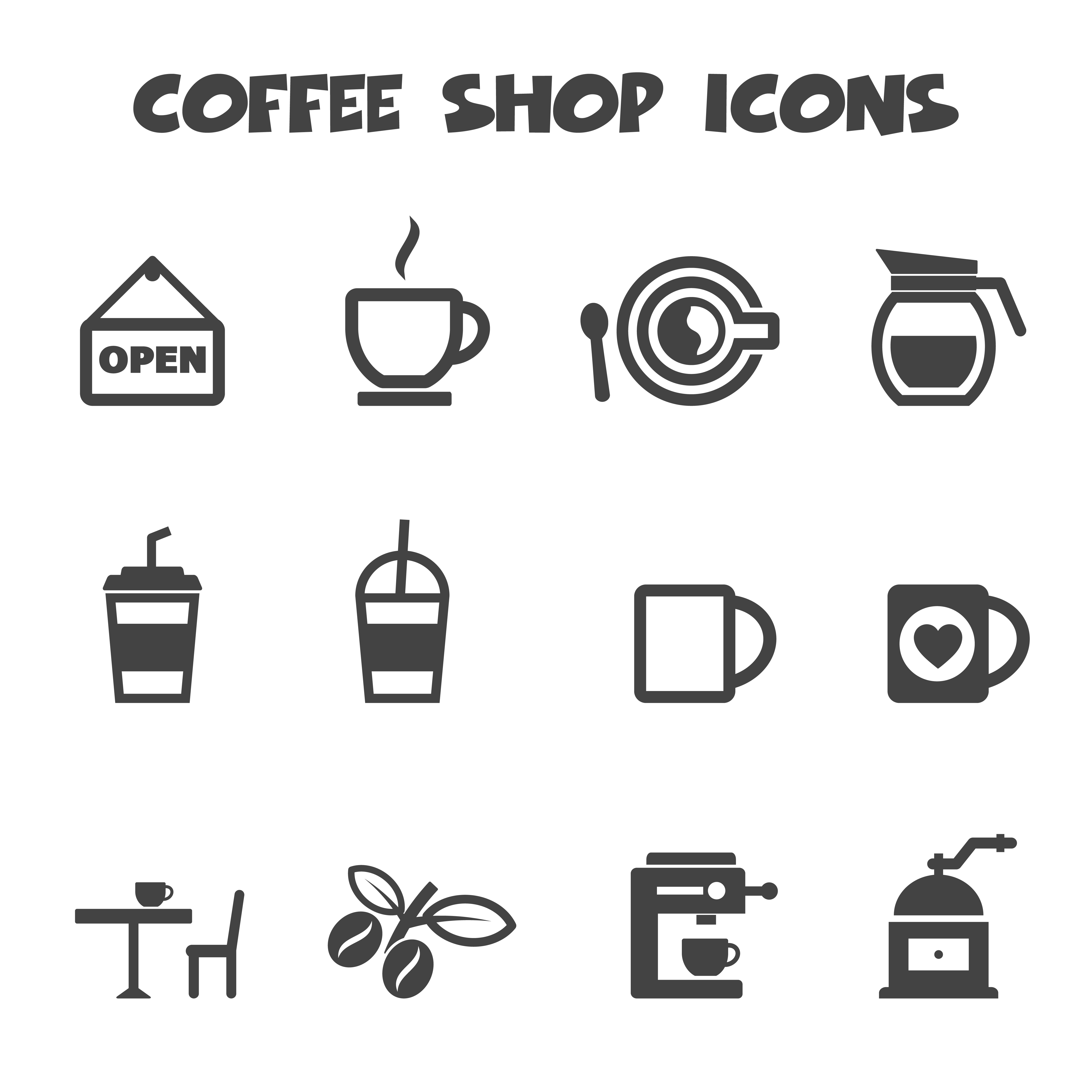 coffee shop icons 630048 Vector Art at Vecteezy