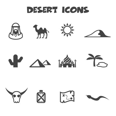 desert icons symbol vector