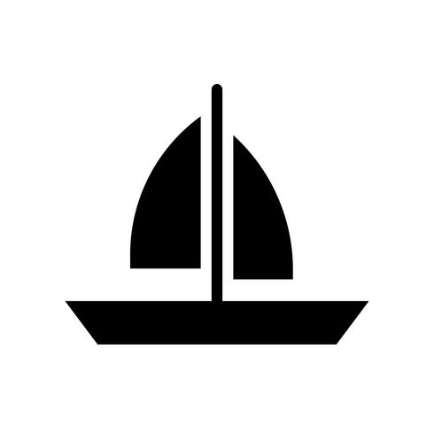 Sail boat vector, tropical related solid style icon vector