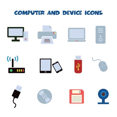 computer and device icons vector