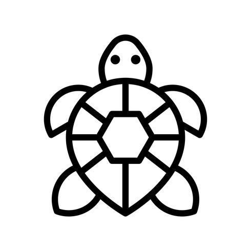 Turtle vector, tropical related line style icon vector