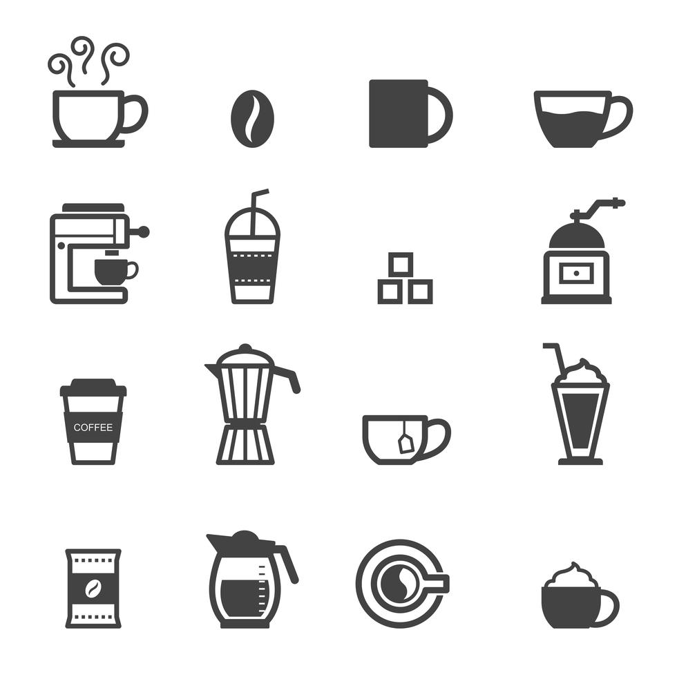 cup of coffee icons 630081 Vector Art at Vecteezy