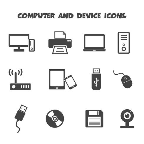 computer and device icons vector