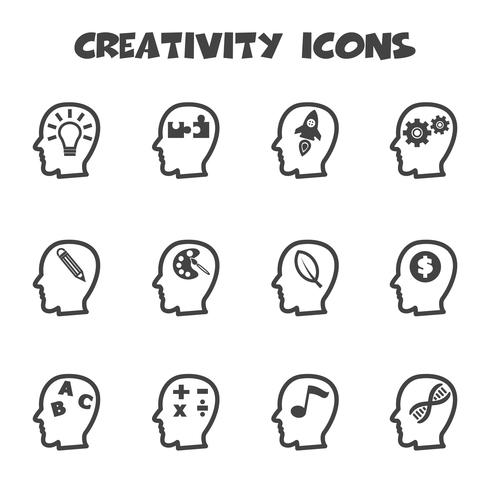 símbolo de los iconos de la creatividad vector