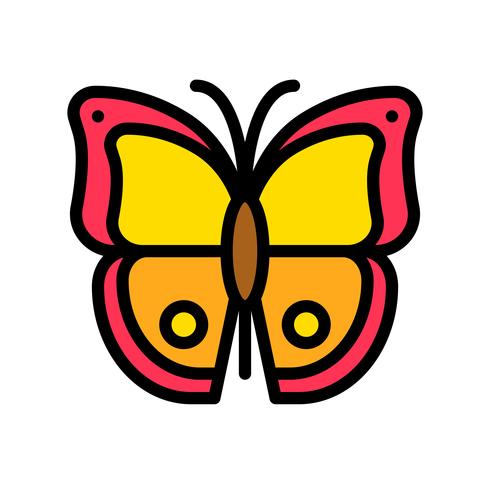 Vector de mariposa, icono de estilo relleno relacionado tropical