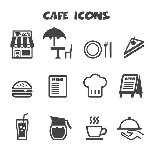 cafe icons symbol vector