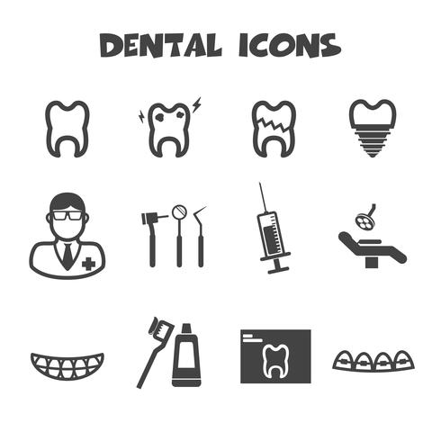 símbolo de los iconos dentales vector