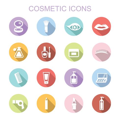 cosmetic long shadow icons vector