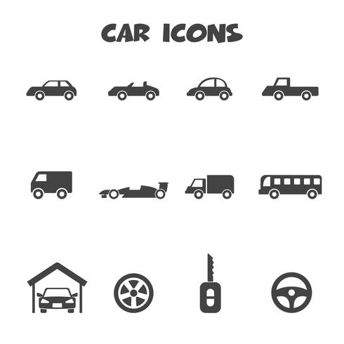 símbolo de los iconos de coche vector