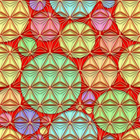 Polygon line and seamless background. vector