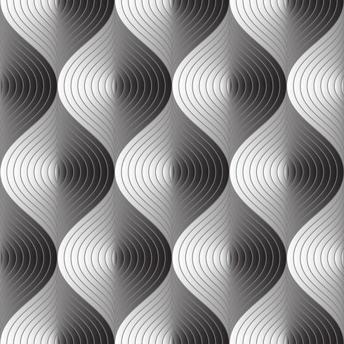 Three dimensions abstract seamless pattern on vector graphic art.
