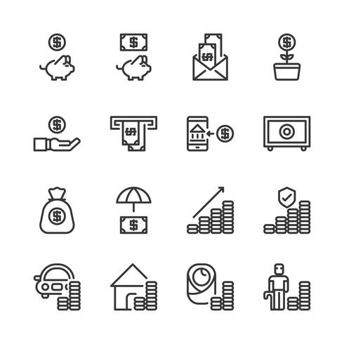 Saving money and investment icon set.Vector illustration
 vector