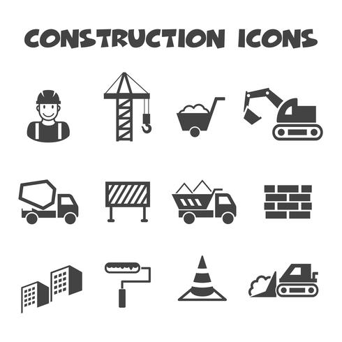 construction icons symbol vector