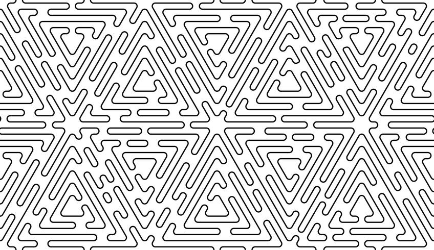 Monochrome doodle art deco abstract seamless background with stroke line. vector