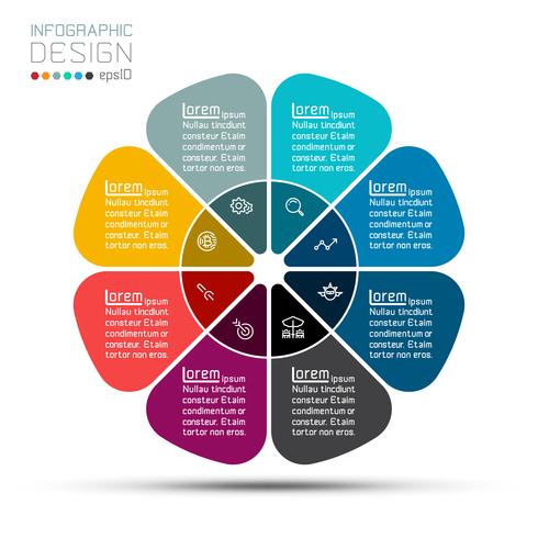 Business circle labels shape infographic groups bar. vector