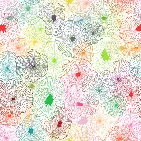 Floral elements seamless background on vector art.