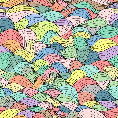 Seamless color waves abstract pattern. vector