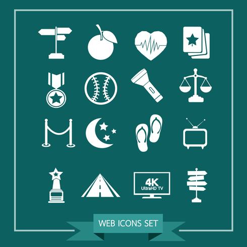 Set of web icons for website and communication vector