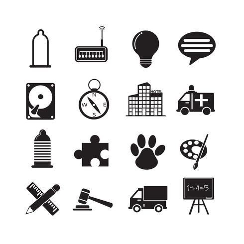 Set of web icons for website and communication vector