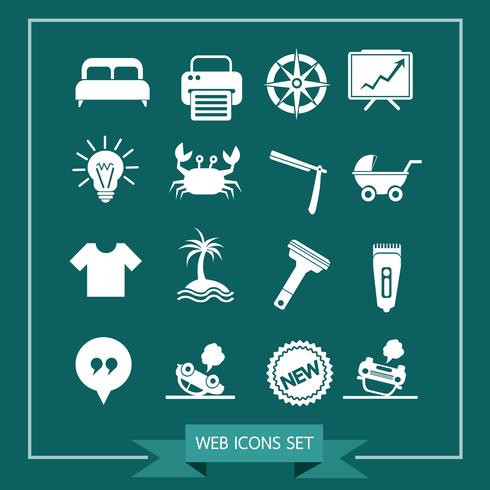 Set of web icons for website and communication vector