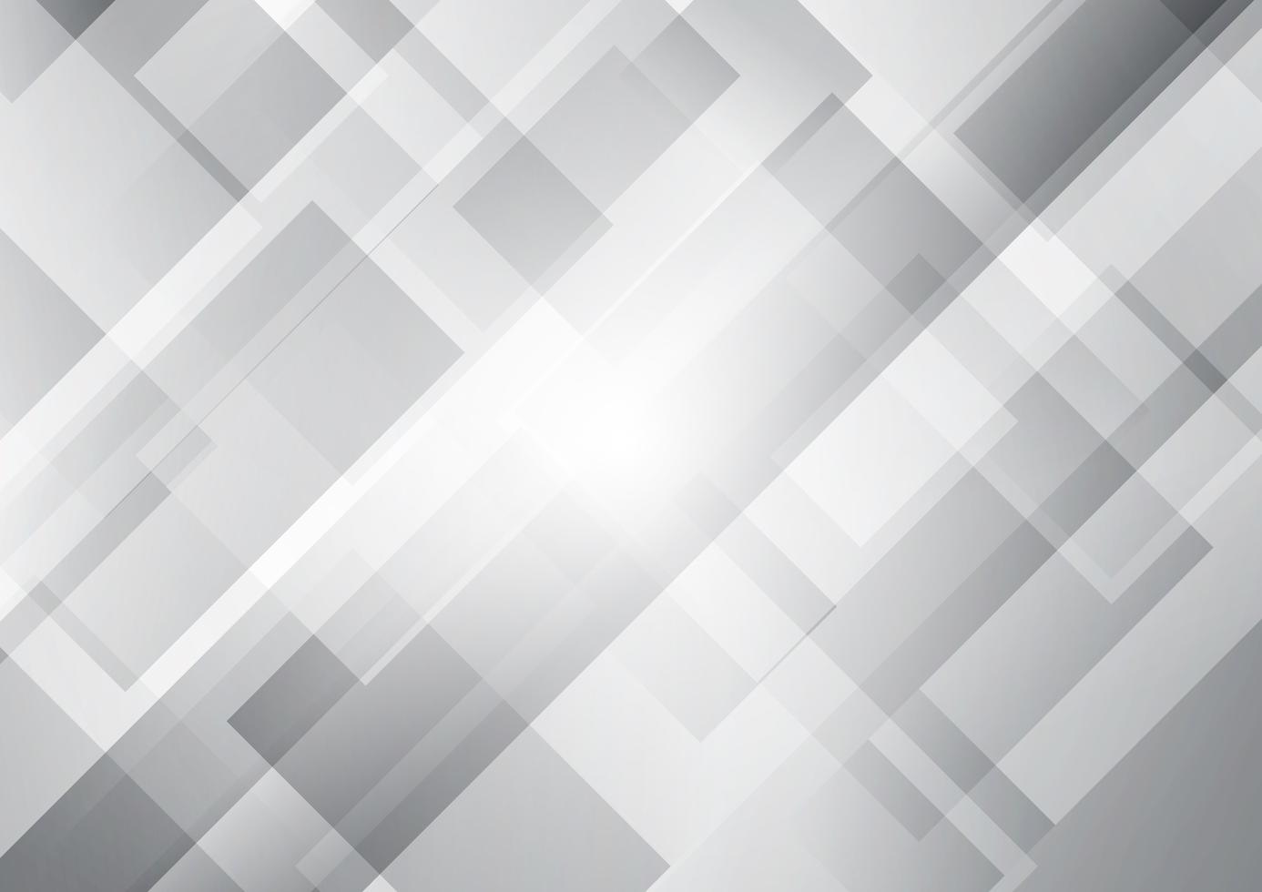Abstract white and gray squares shape geometric overlapping background